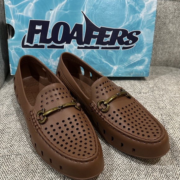 Floafers Other - Floafers Driftwood Brown and Sailor Navy Chairman Bit Boat Shoes Men’s 8 NIB/NWT